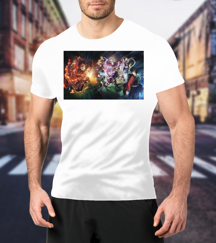Demon Slayer Kimetsu No Yaiba Epic Hashira Training Battle Scene T-Shirt