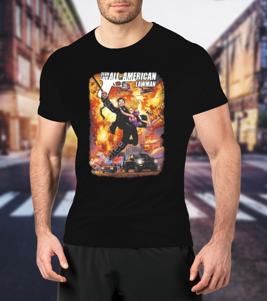 Dean Cain All-American Lawman Explosive Action With Gabe Eltaeb Big Man Comics Influence T-Shirt