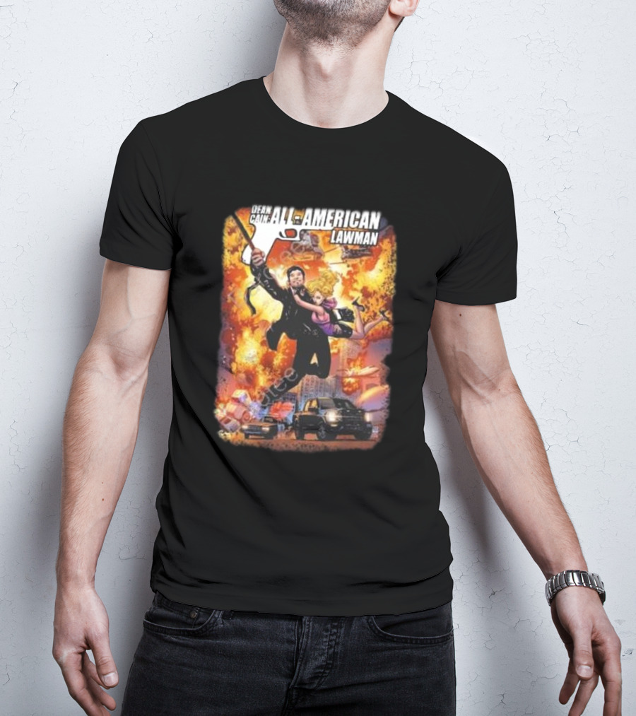 Dean Cain All-American Lawman Explosive Action With Gabe Eltaeb Big Man Comics Influence T-Shirt