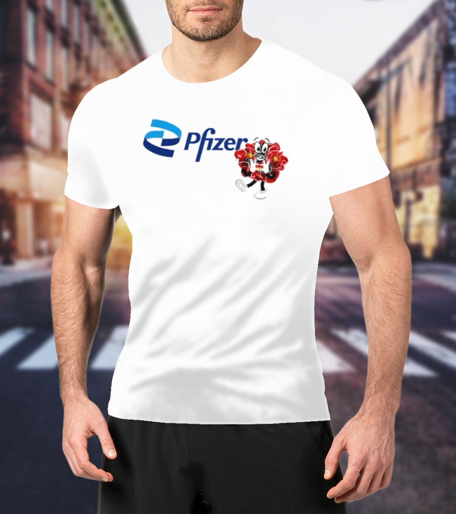 Pfizer New Mascot Clotty With Bear Character And Energy Burst T-Shirt