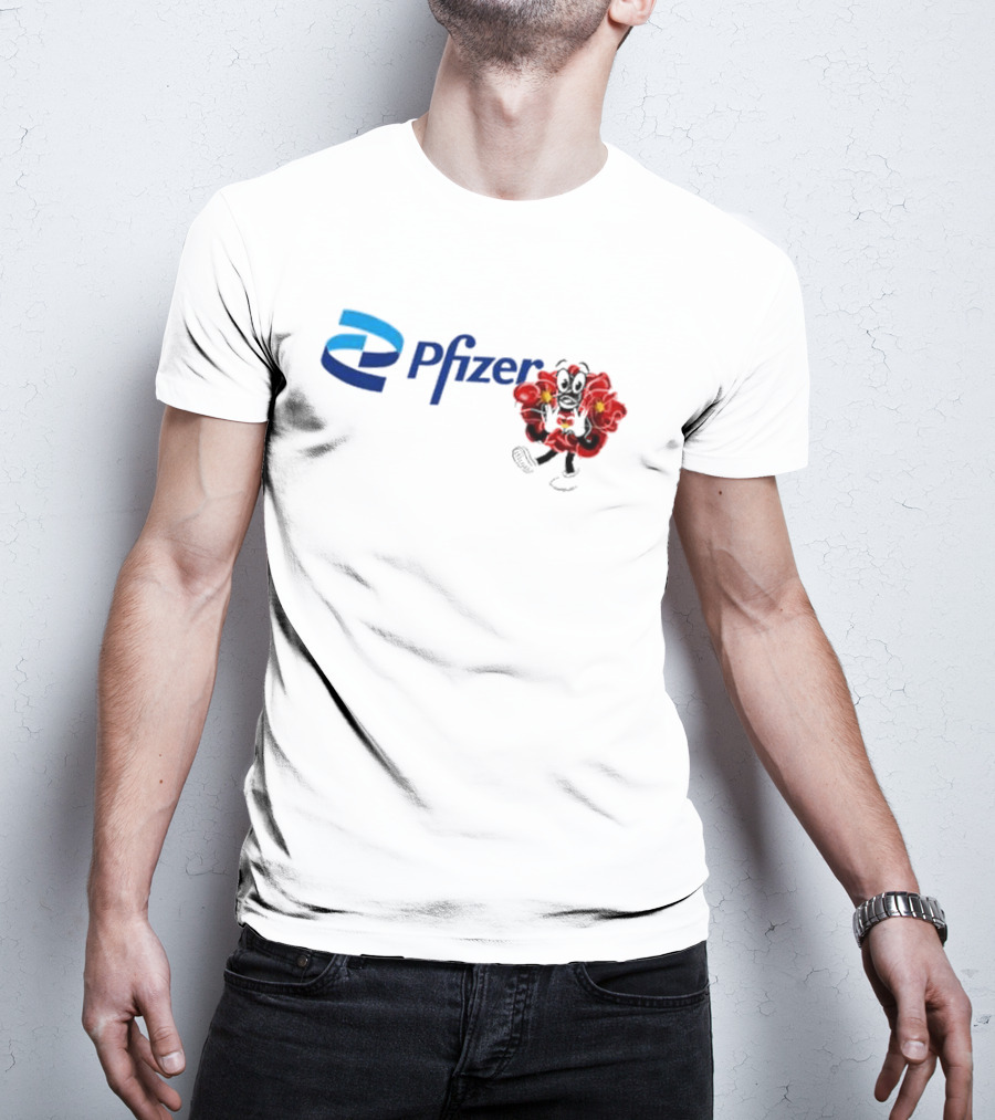 Pfizer New Mascot Clotty With Bear Character And Energy Burst T-Shirt