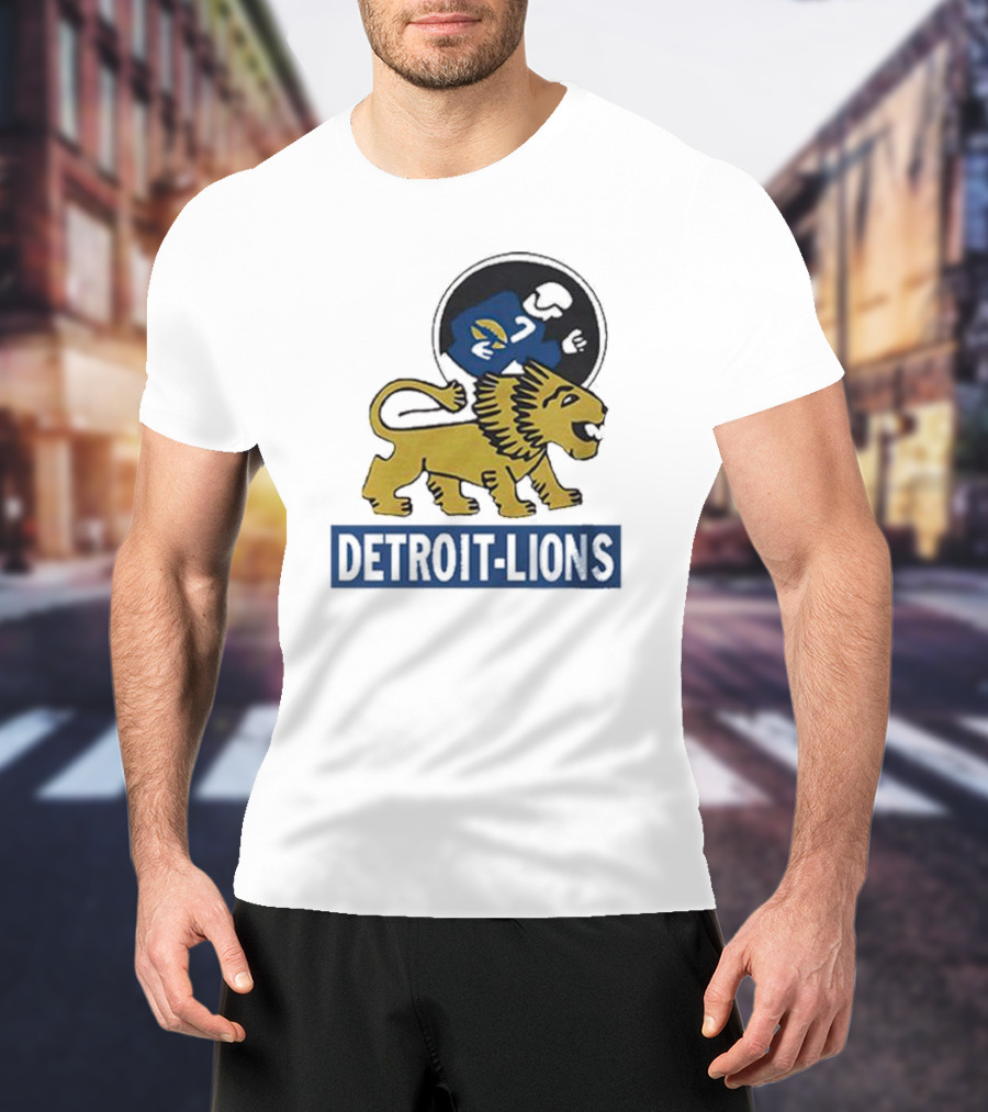 Detroit Lions Vintage Logo Golden Lion T-Shirt