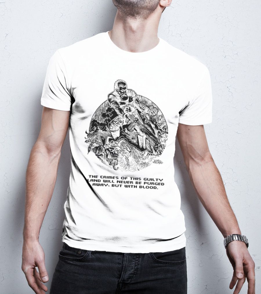 John Brown X Doom The Crimes Of This Guilty Land Will Never Be Purged Away But With Blood Comic T-Shirt