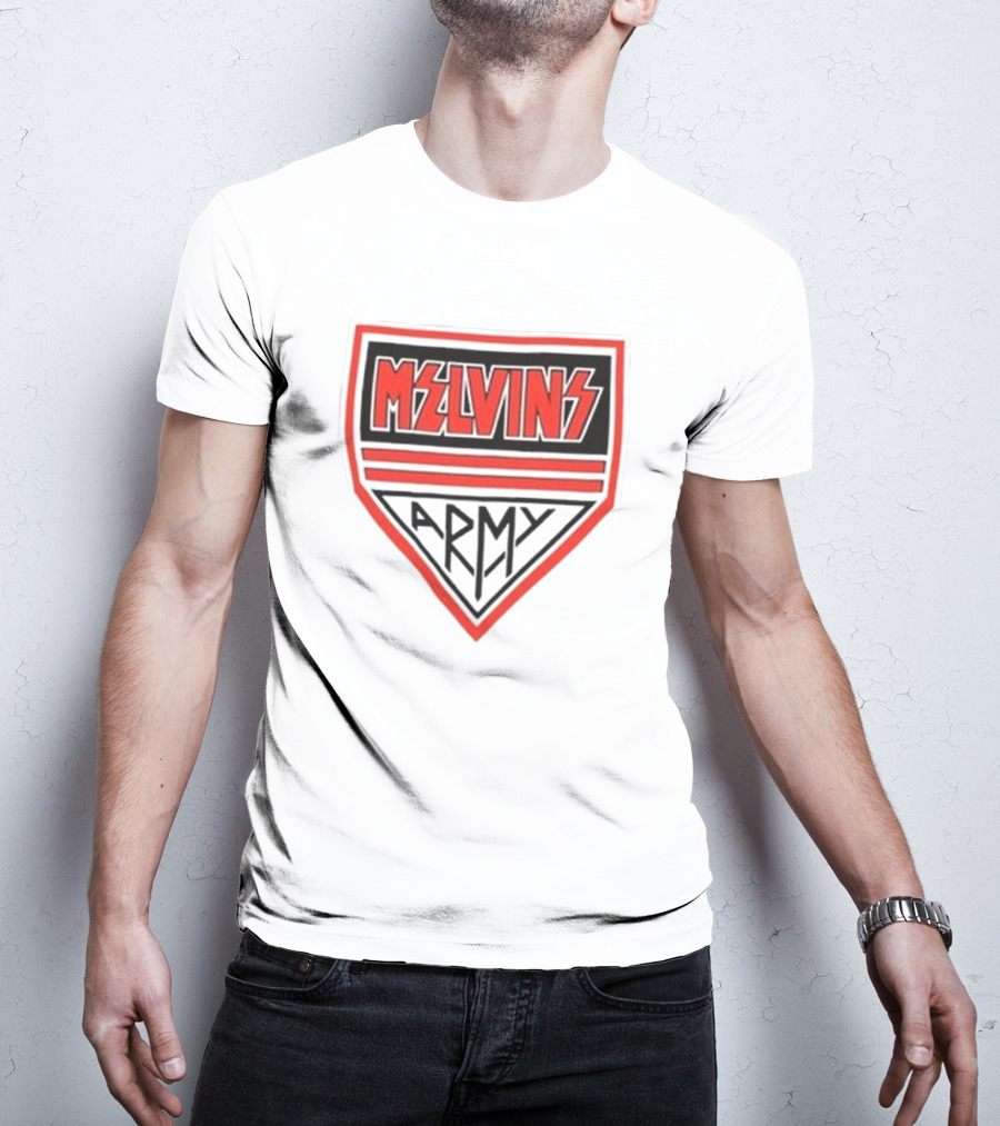 Melvins Army Emblem Red Black Badge T-Shirt