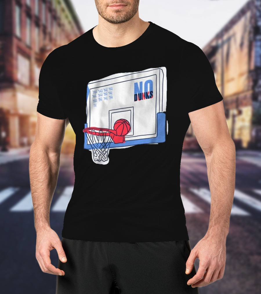No Dunks Basketball Backboard With Tally Marks And Ball Wedgie T-Shirt