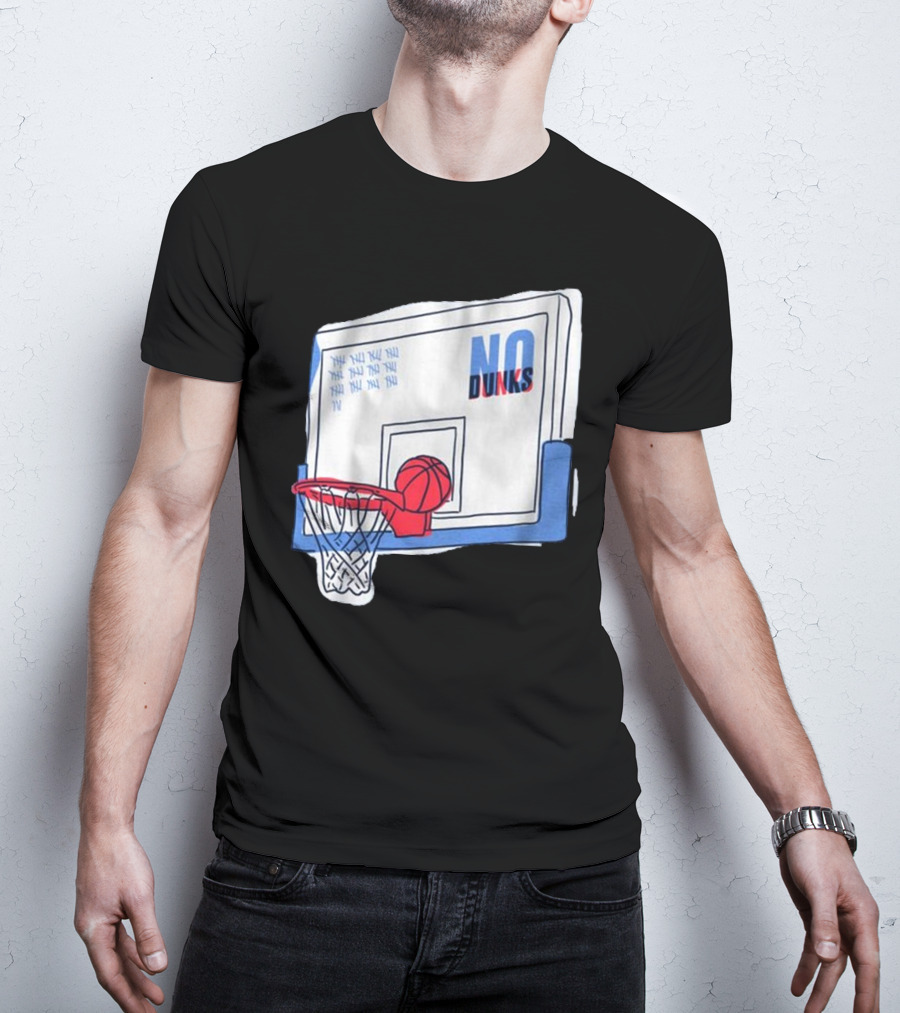 No Dunks Basketball Backboard With Tally Marks And Ball Wedgie T-Shirt