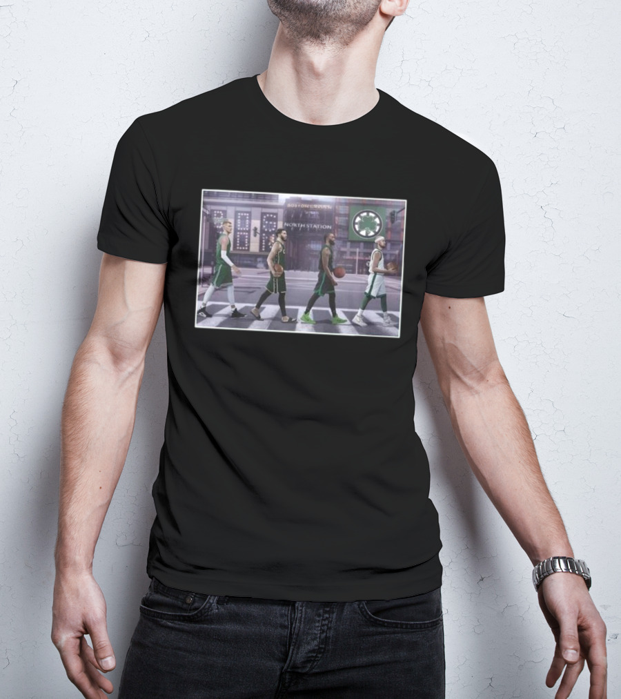 Boston Celtics Players Walking The Green Line North Station Boston Sports T-Shirt