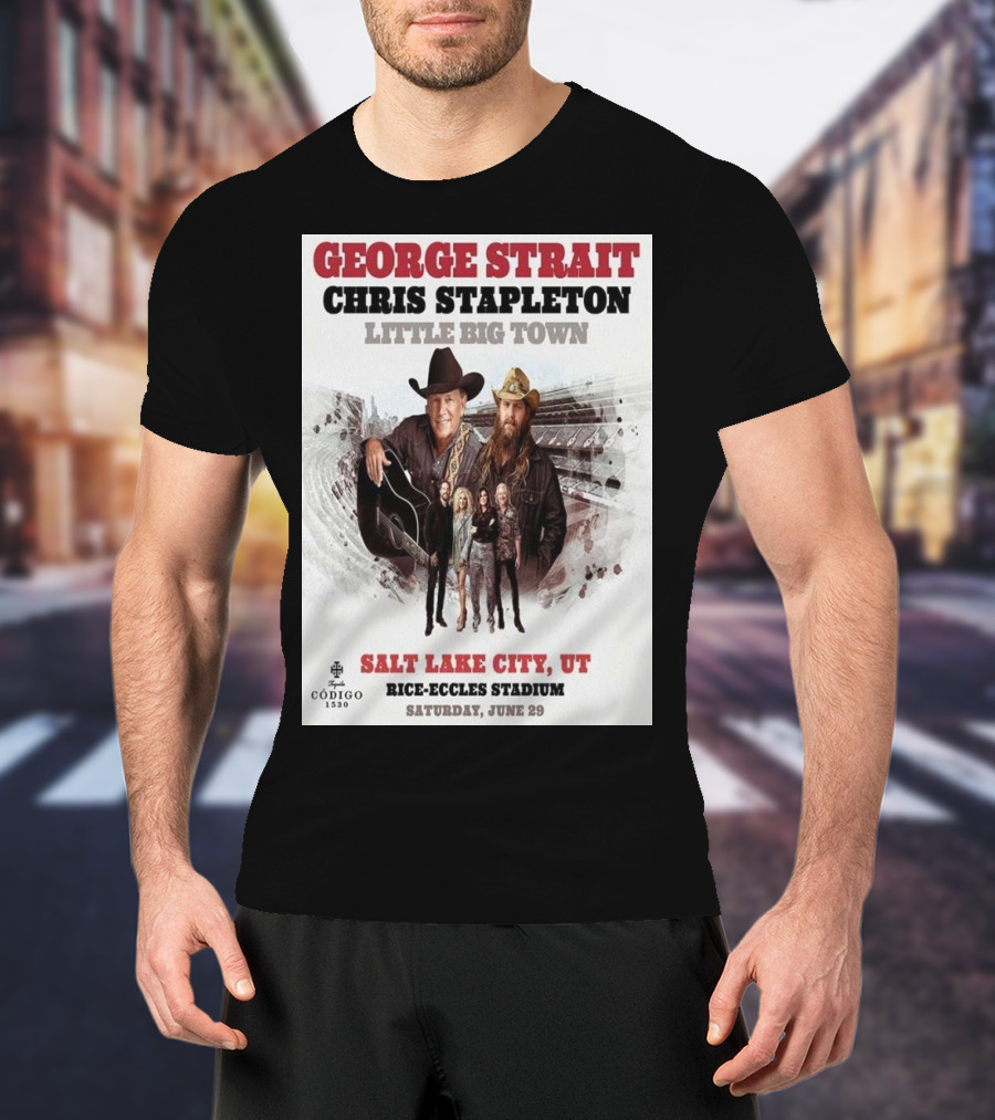 George Strait Chris Stapleton Little Big Town Salt Lake City UT Rice-Eccles Stadium Saturday June 29 T-Shirt