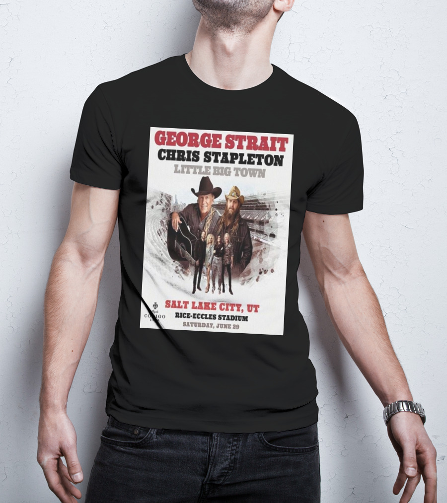 George Strait Chris Stapleton Little Big Town Salt Lake City UT Rice-Eccles Stadium Saturday June 29 T-Shirt