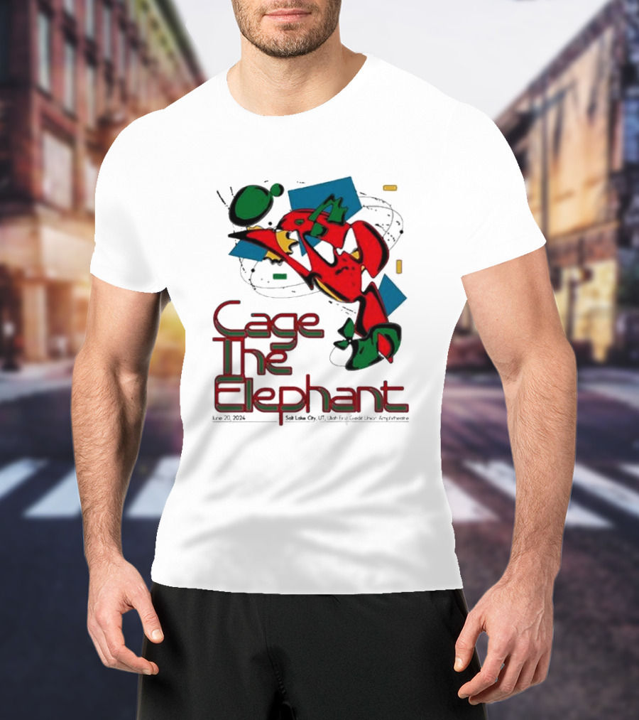Cage The Elephant Salt Lake City Utah First Credit Union Amphitheatre June 20 Colorful Abstract T-Shirt