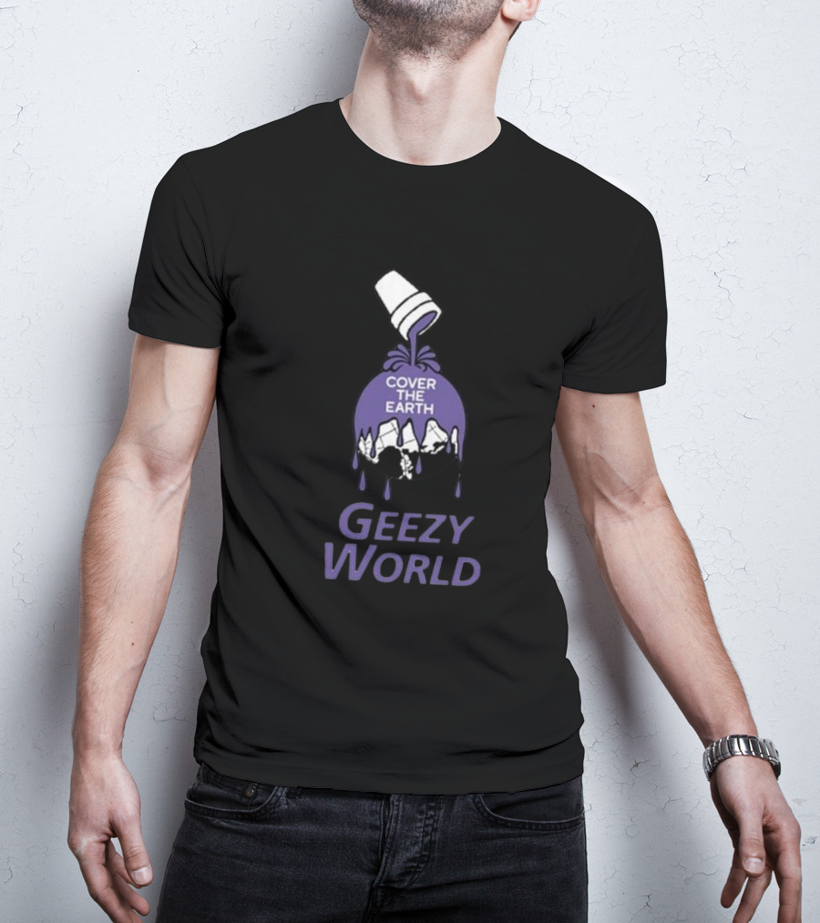 Cover The Earth Geezy World Purple Paint Cup T-Shirt