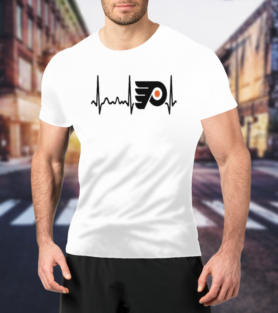 Philadelphia Flyers Heartbeat Logo Hockey T-Shirt