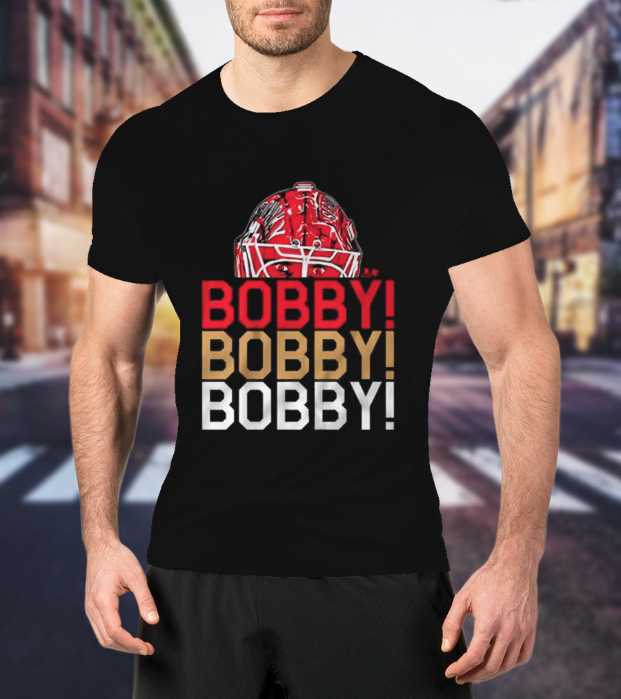 BOBBY BOBBY BOBBY Chant Featuring Sergei Bobrovsky Helmet T-Shirt