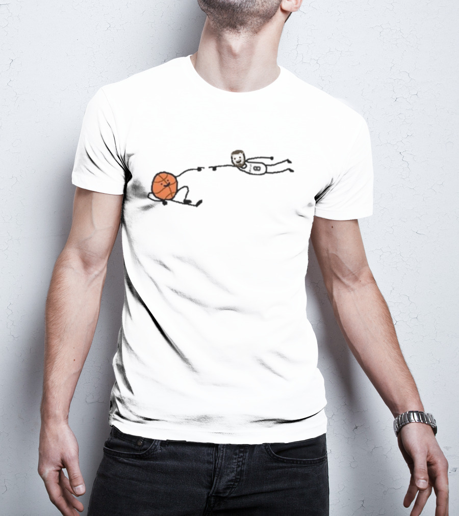 Paint Porzin-God Basketball Stick Figure Relaxation T-Shirt