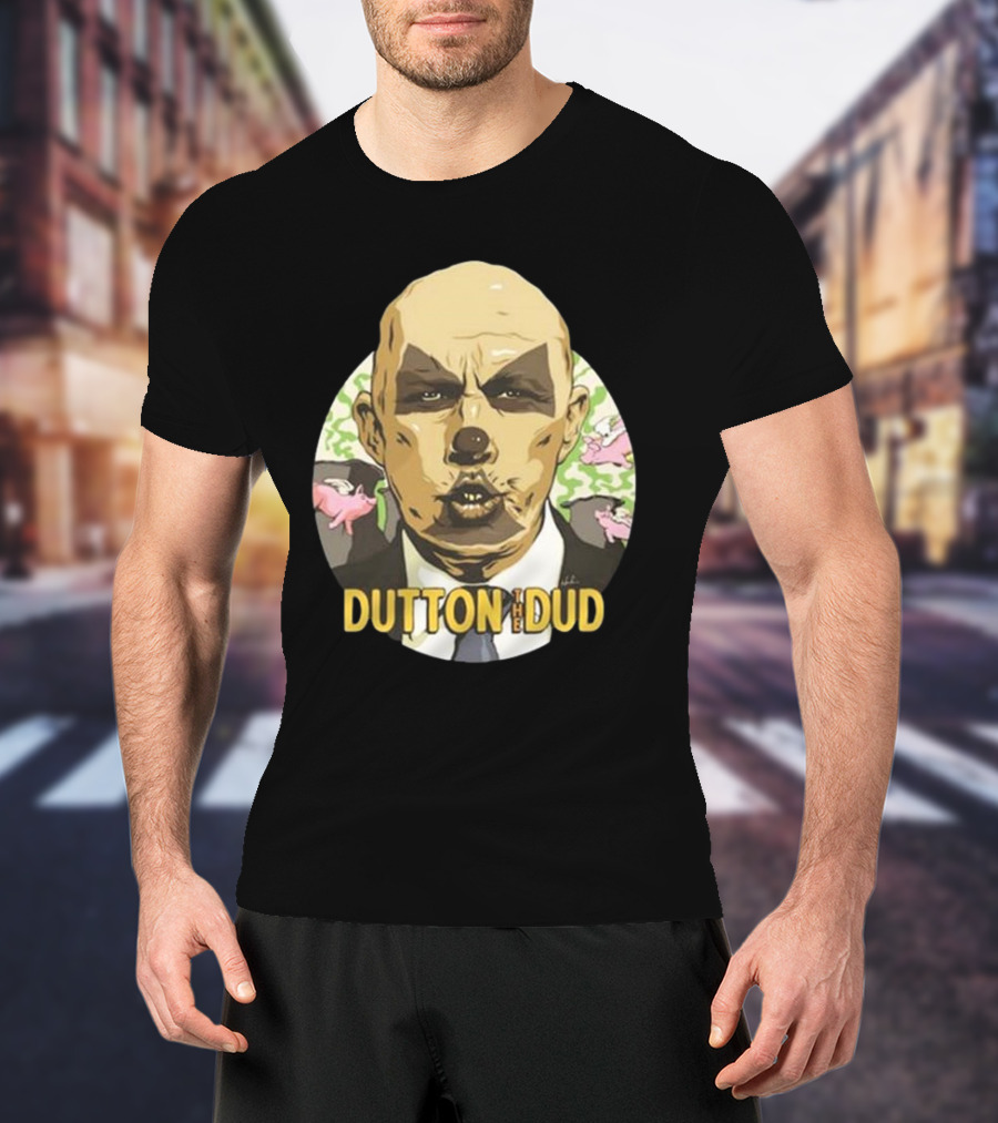 Dutton The Dud James Hillier Dutton Pigs Fly Caricature T-Shirt