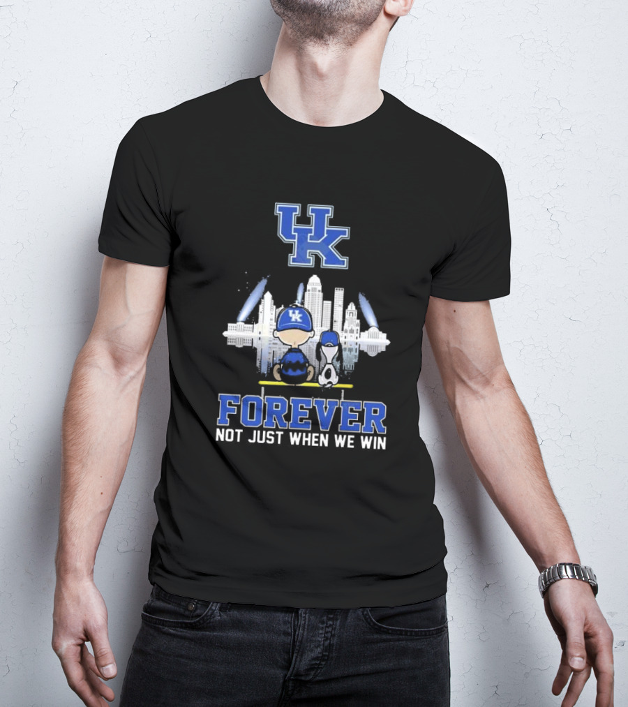 Snoopy And Charlie Brown Kentucky Wildcats UK Skyline Forever Not Just When We Win T-Shirt