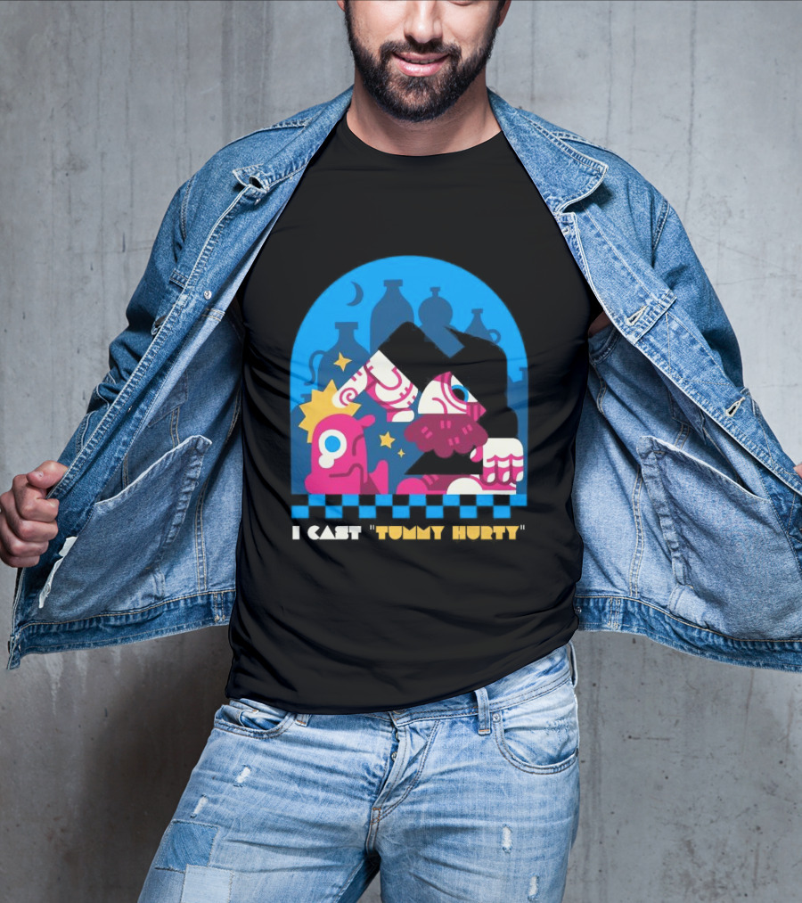 I Cast Tummy Hurty The Forbidden Spell Potion Bottles Stars T-Shirt