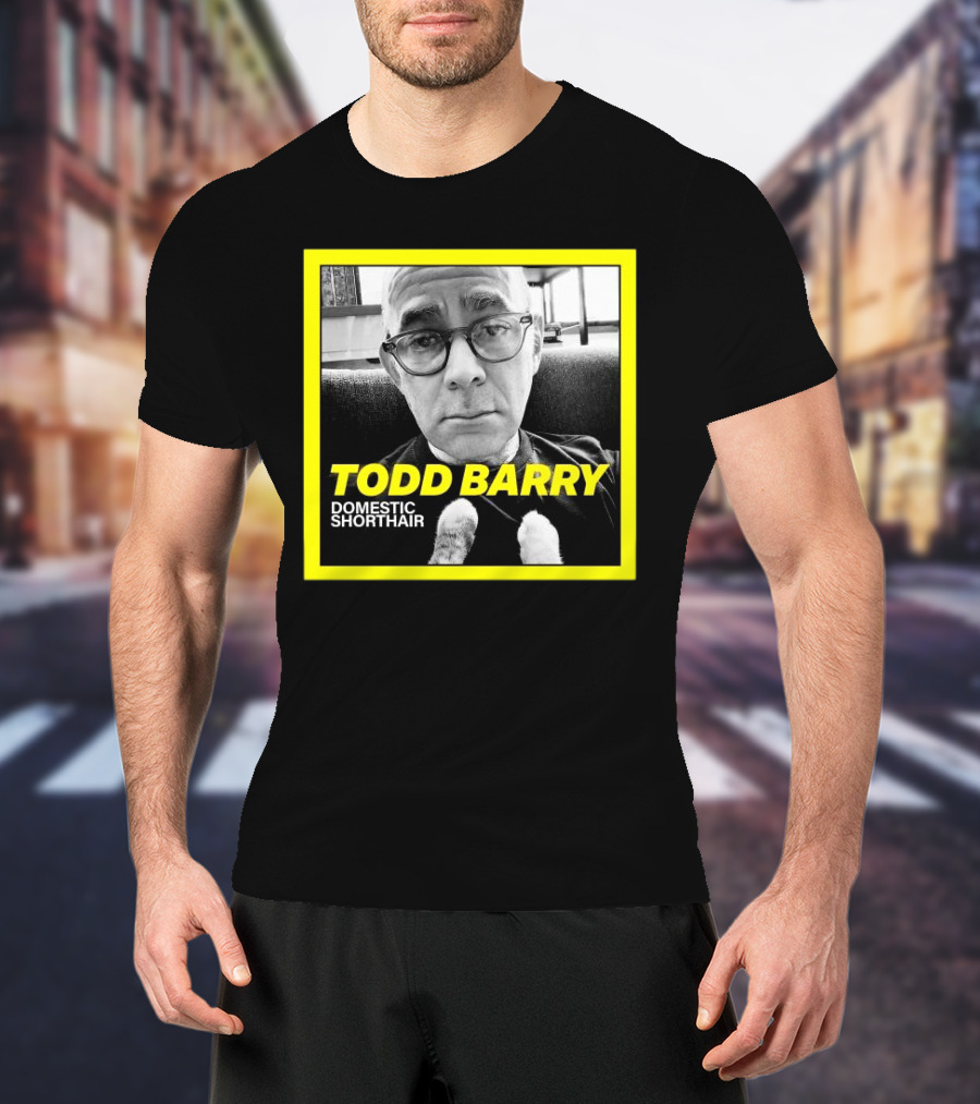 Todd Barry Domestic Shorthair Portrait With Cat Paws T-Shirt