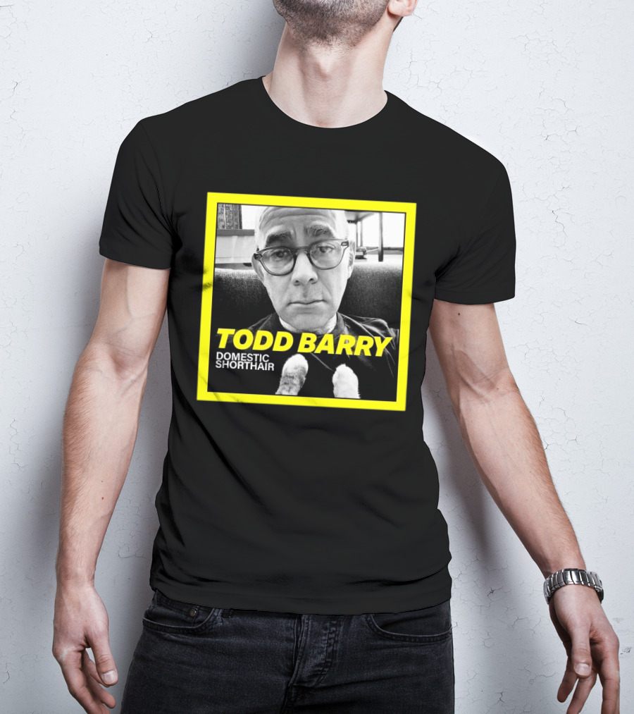 Todd Barry Domestic Shorthair Portrait With Cat Paws T-Shirt