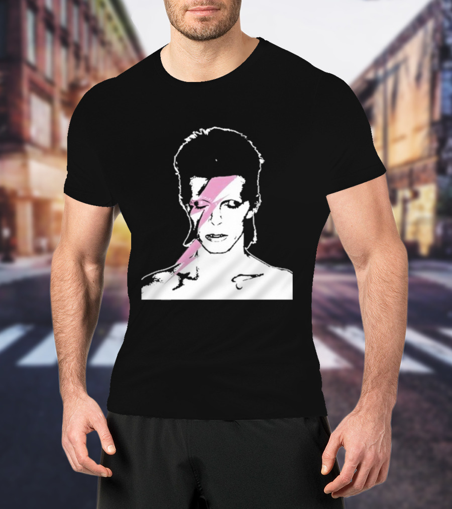 Ziggy Stardust Pink Lightning Bolt Iconic Tribute Carrie Bradshaw Connection T-Shirt