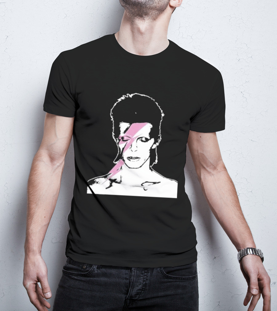 Ziggy Stardust Pink Lightning Bolt Iconic Tribute Carrie Bradshaw Connection T-Shirt