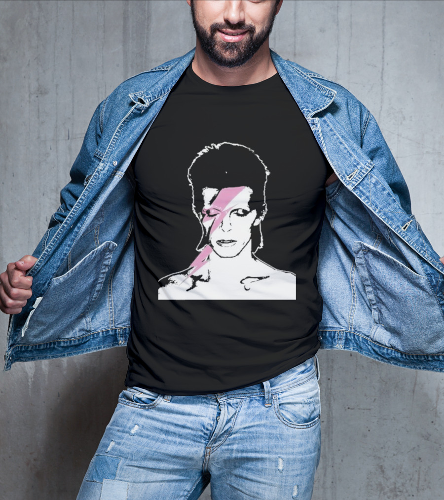 Ziggy Stardust Pink Lightning Bolt Iconic Tribute Carrie Bradshaw Connection T-Shirt