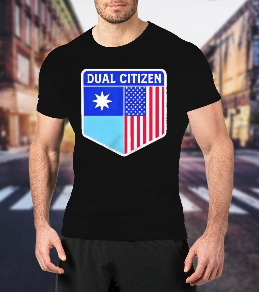 Dual Citizen Of Minnesota And USA Flag Badge T-Shirt