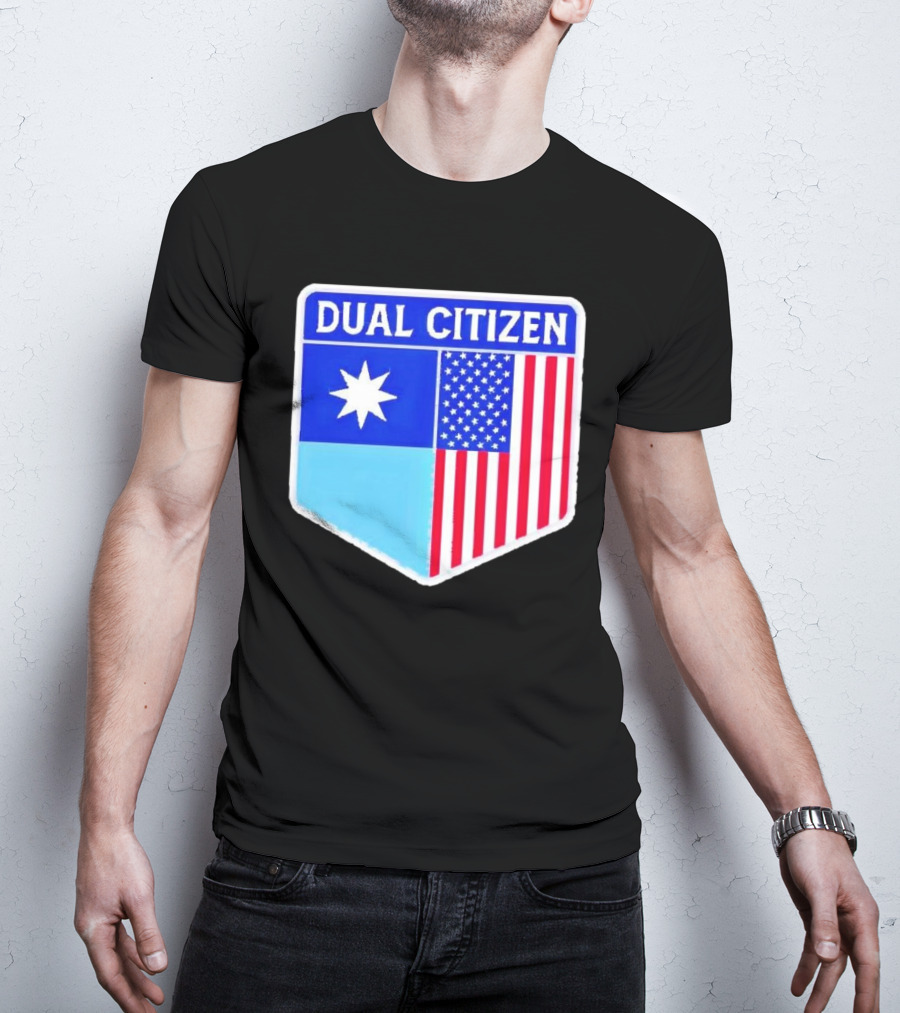 Dual Citizen Of Minnesota And USA Flag Badge T-Shirt