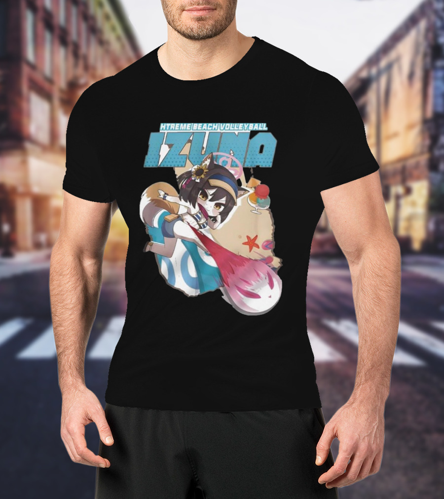 Izuna’s Xtreme Beach Volleyball Anime Character With Beach Elements T-Shirt