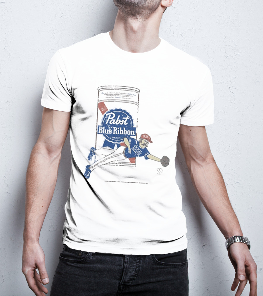 Memphis Redbirds 901 Pabst Blue Ribbon Baseball Can Catcher T-Shirt