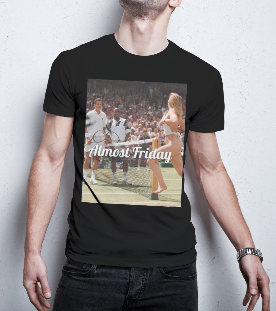 Almost Friday Tennis Court Streaker Wimbledon Scene T-Shirt