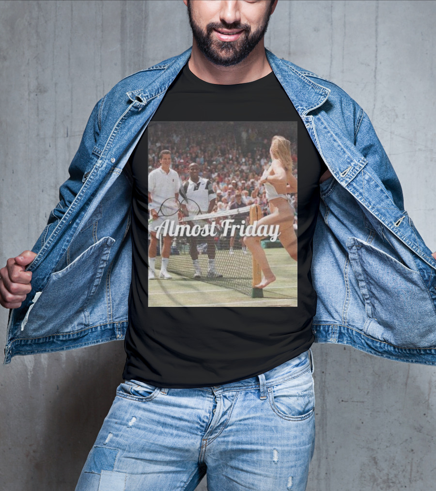 Almost Friday Tennis Court Streaker Wimbledon Scene T-Shirt