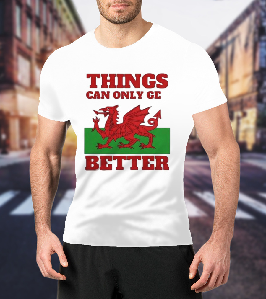 Things Can Only Get Better Welsh Dragon T-Shirt