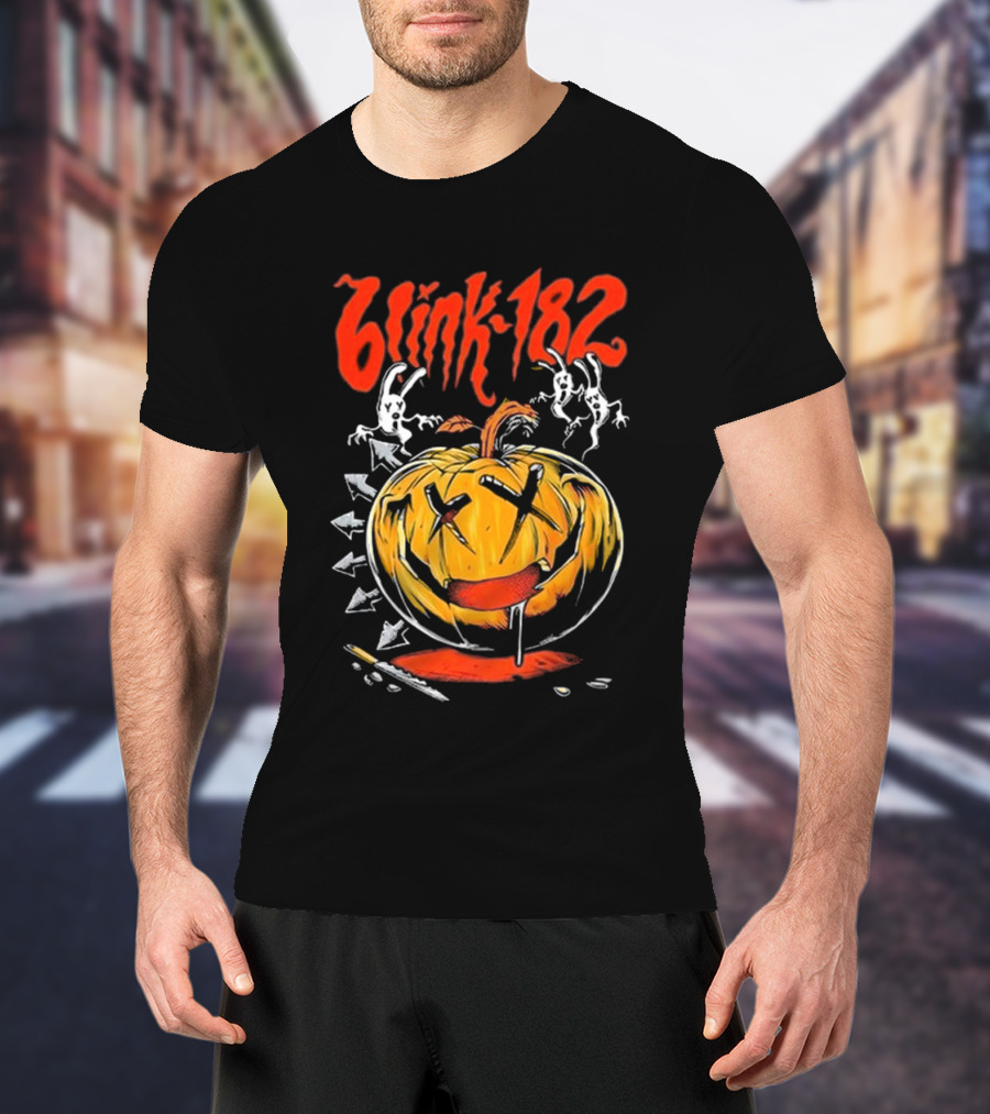 Blink-182 Halloween Pumpkin With Ghosts And Arrows T-Shirt
