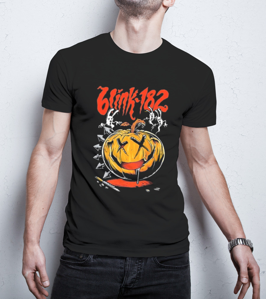 Blink-182 Halloween Pumpkin With Ghosts And Arrows T-Shirt