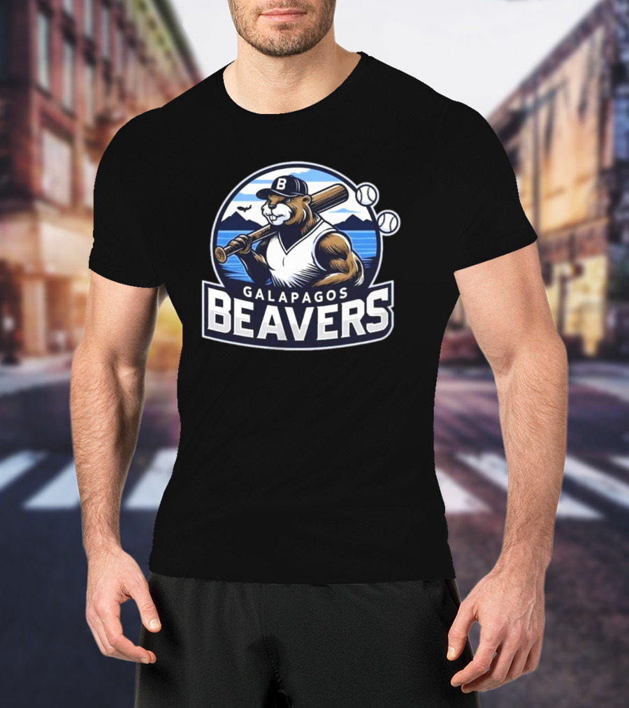 Galapagos Beavers Baseball Bear Mountains Jared Carrabis T-Shirt