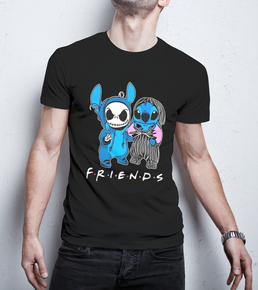 FRIENDS Stitch And Jack Skellington The Nightmare Before Christmas T-Shirt