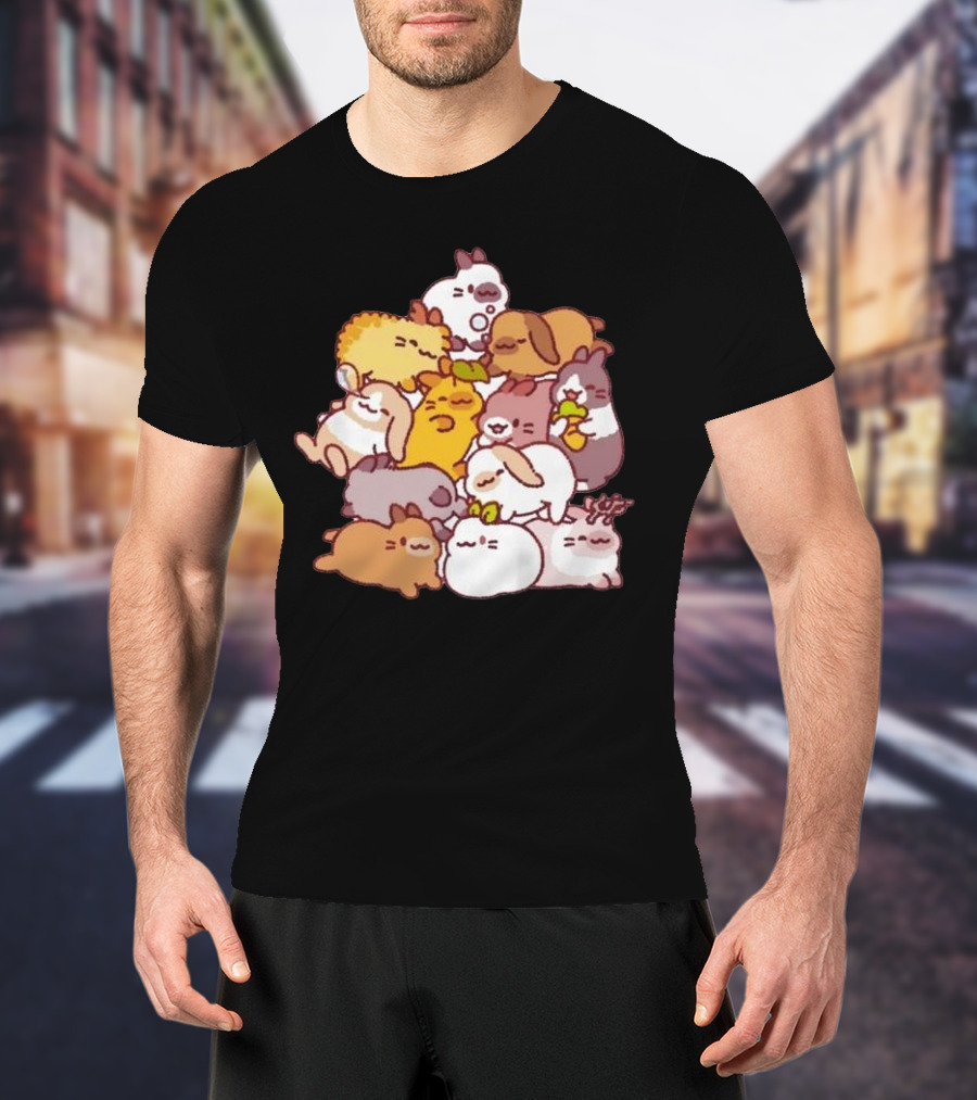 Bunny Pile Usagi Shima Cozy Rabbit Stack T-Shirt