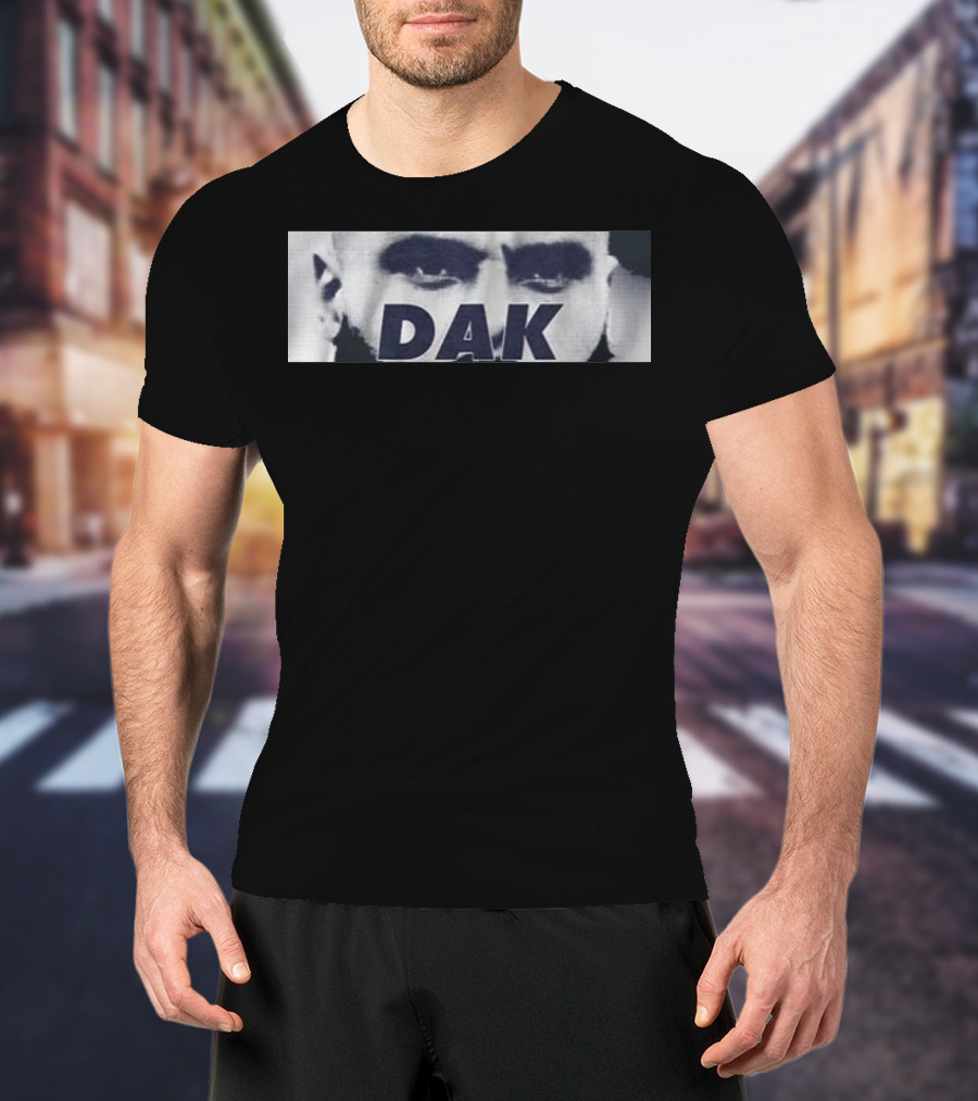 Dak Prescott QB Eyes Black And White Image T-Shirt