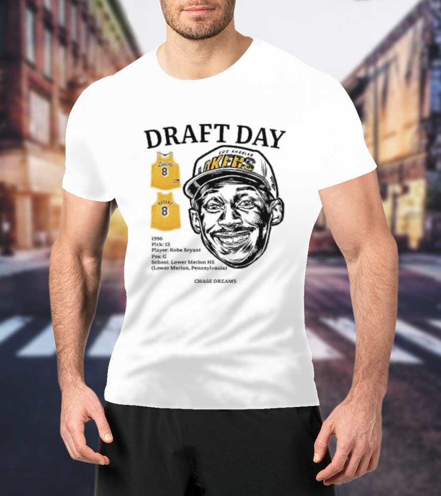 Draft Day 1996 Kobe Bryant Los Angeles Lakers Lower Merion Chase Dreams T-Shirt