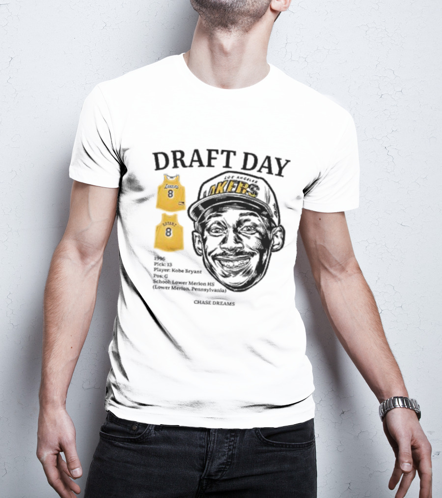 Draft Day 1996 Kobe Bryant Los Angeles Lakers Lower Merion Chase Dreams T-Shirt