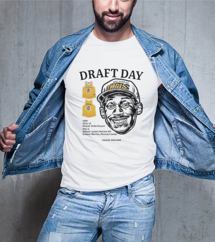 Draft Day 1996 Kobe Bryant Los Angeles Lakers Lower Merion Chase Dreams T-Shirt