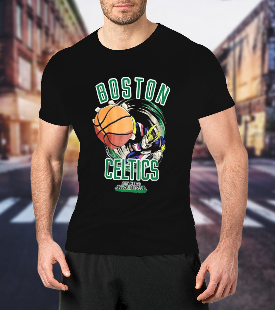 Boston Celtics My Hero Academia Basketball Collaboration T-Shirt