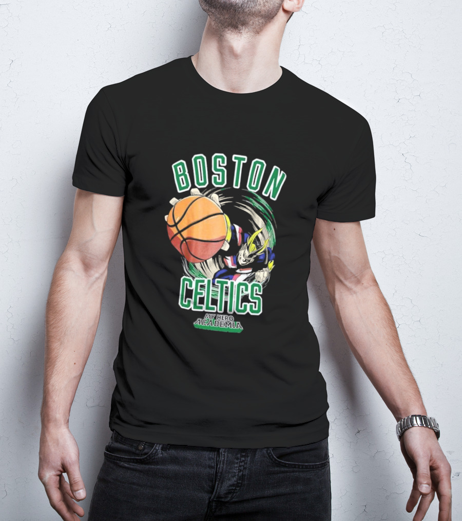Boston Celtics My Hero Academia Basketball Collaboration T-Shirt