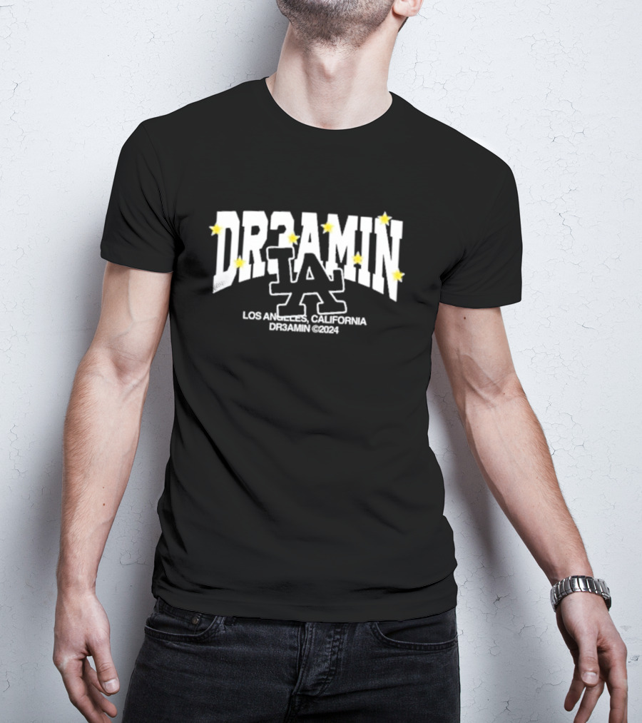 DR3AMIN LA Popover Navy Los Angeles California Clix Merch T-Shirt