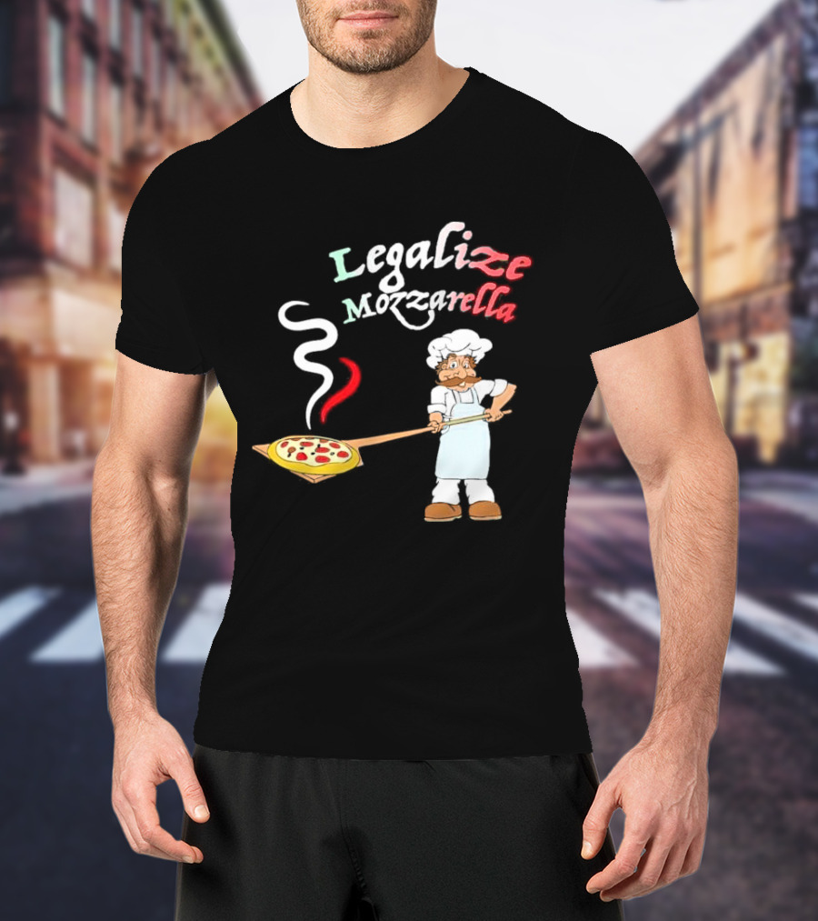 Legalize Mozzarella Pizza Chef With Pizza Peel And Steam T-Shirt
