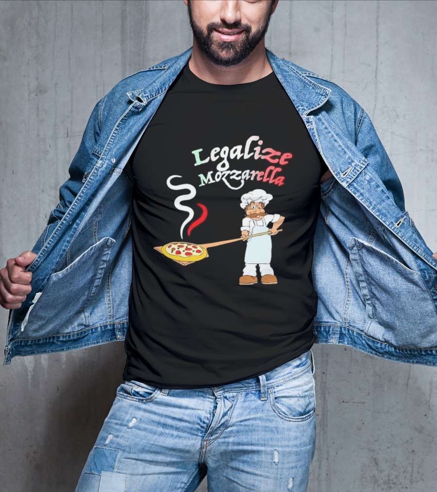 Legalize Mozzarella Pizza Chef With Pizza Peel And Steam T-Shirt
