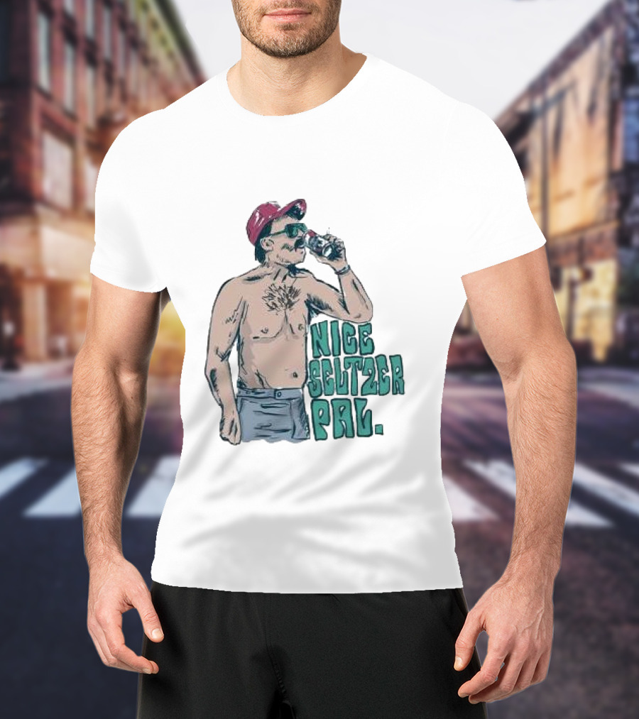 Nice Seltzer Pal Cartoon 4.0 Drinking Refreshing Beverage T-Shirt