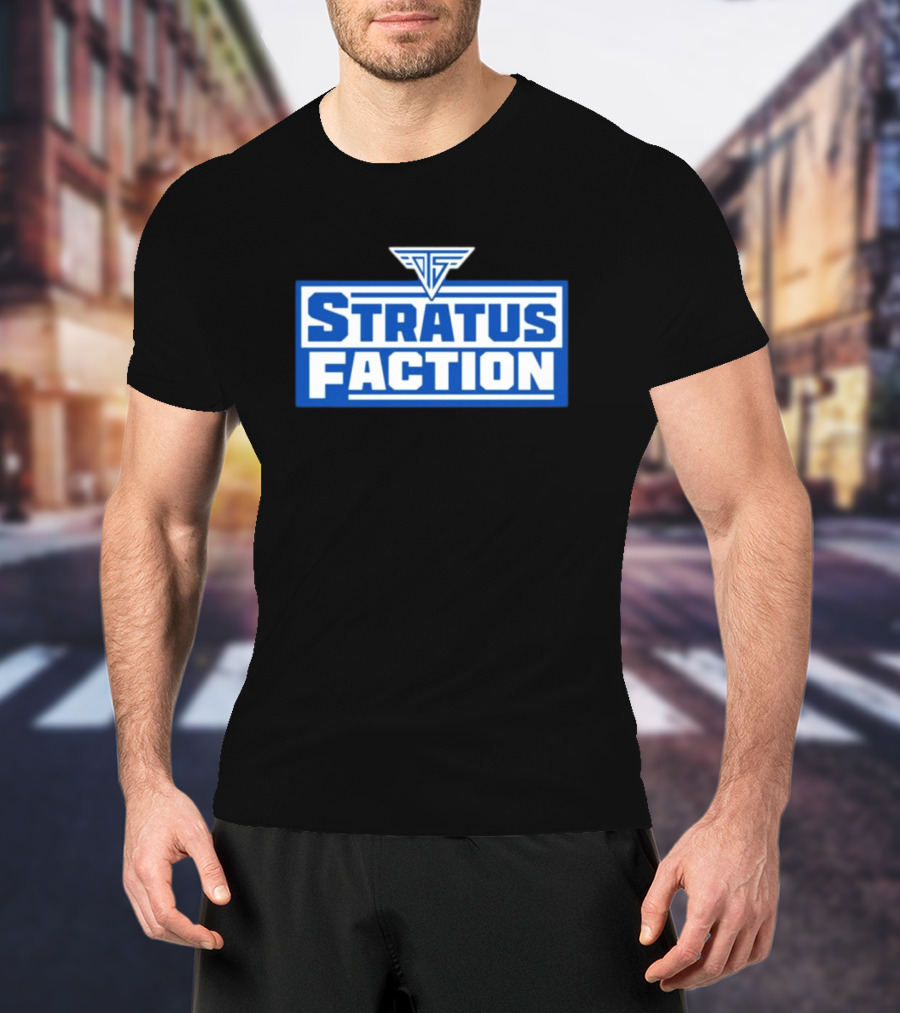 Trishstratus Stratus Faction Logo Blue And White T-Shirt