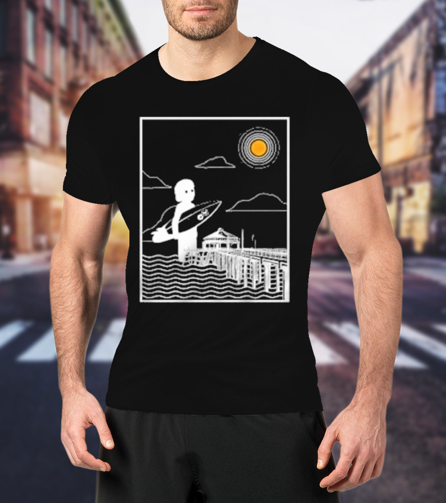 William Black Surfing Pier Orange County Sunset T-Shirt